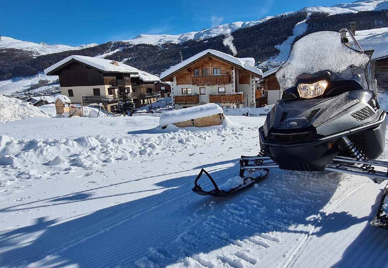 Ferienwohnung in Livigno - Dreizimmerwohnung mit Balkon und Bergblick